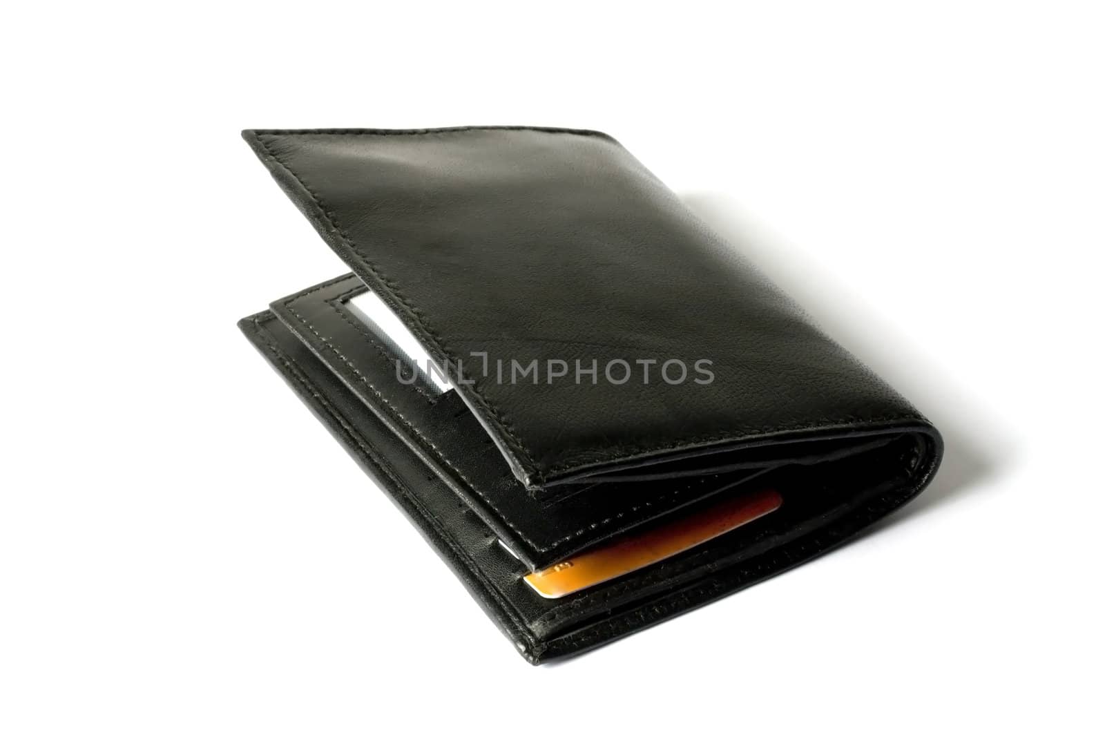 Black wallet isolated on white
