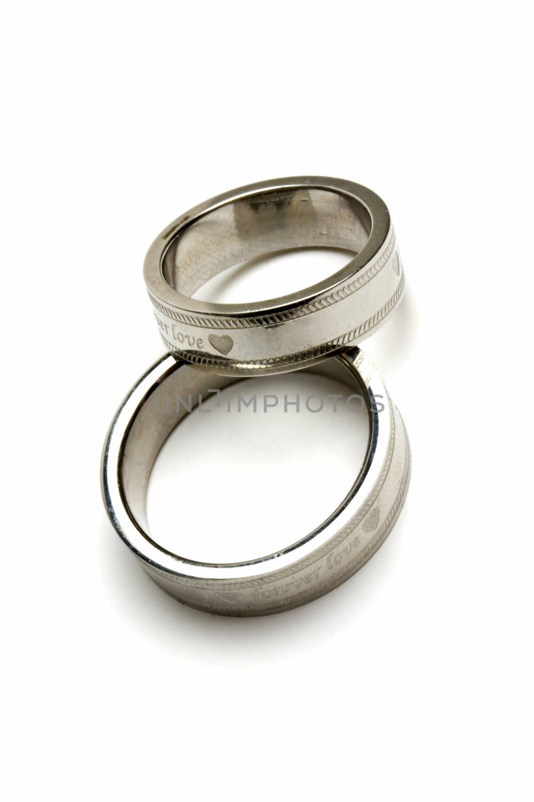 pair of wedding rings isolated on white