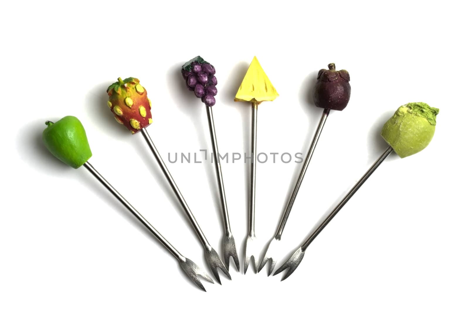 Lovely mini forks isolated on white background