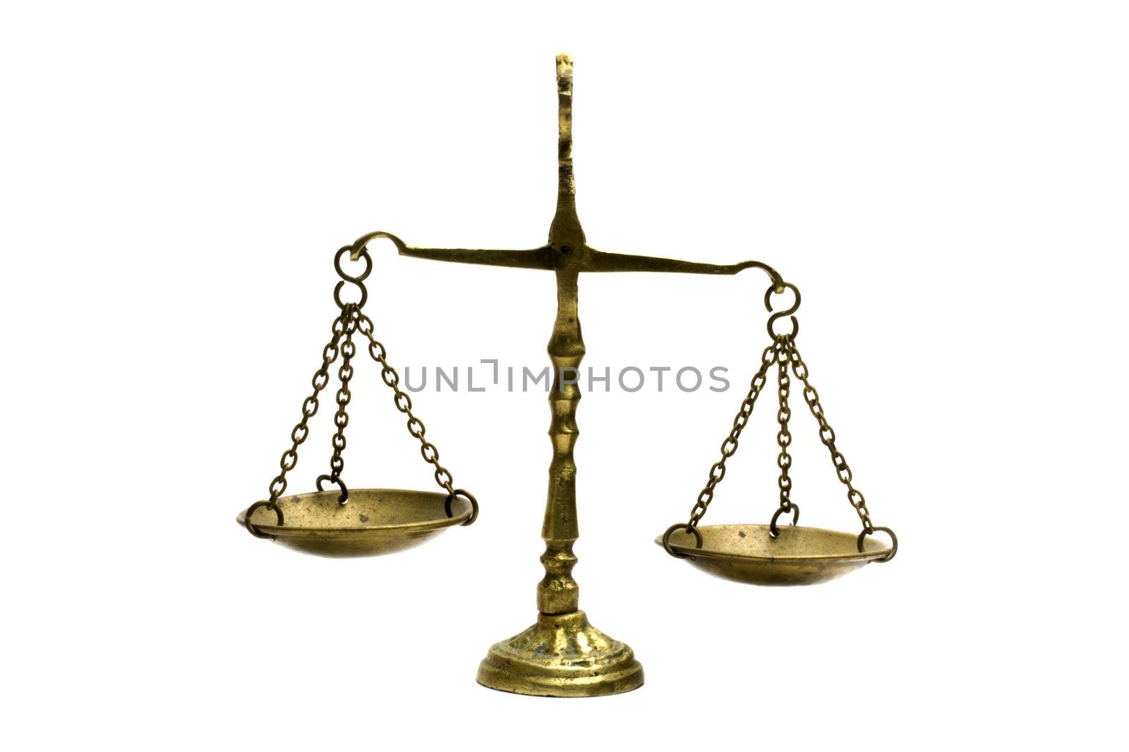 old scale isolated on white

