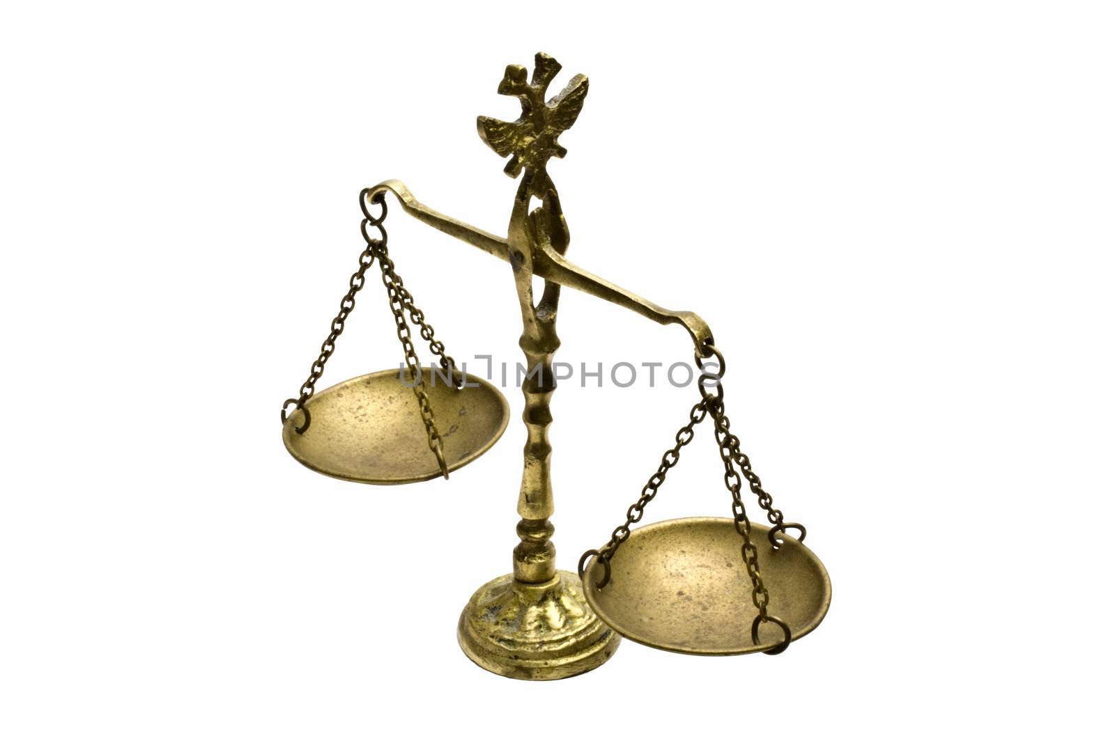 Old scale isolated on white