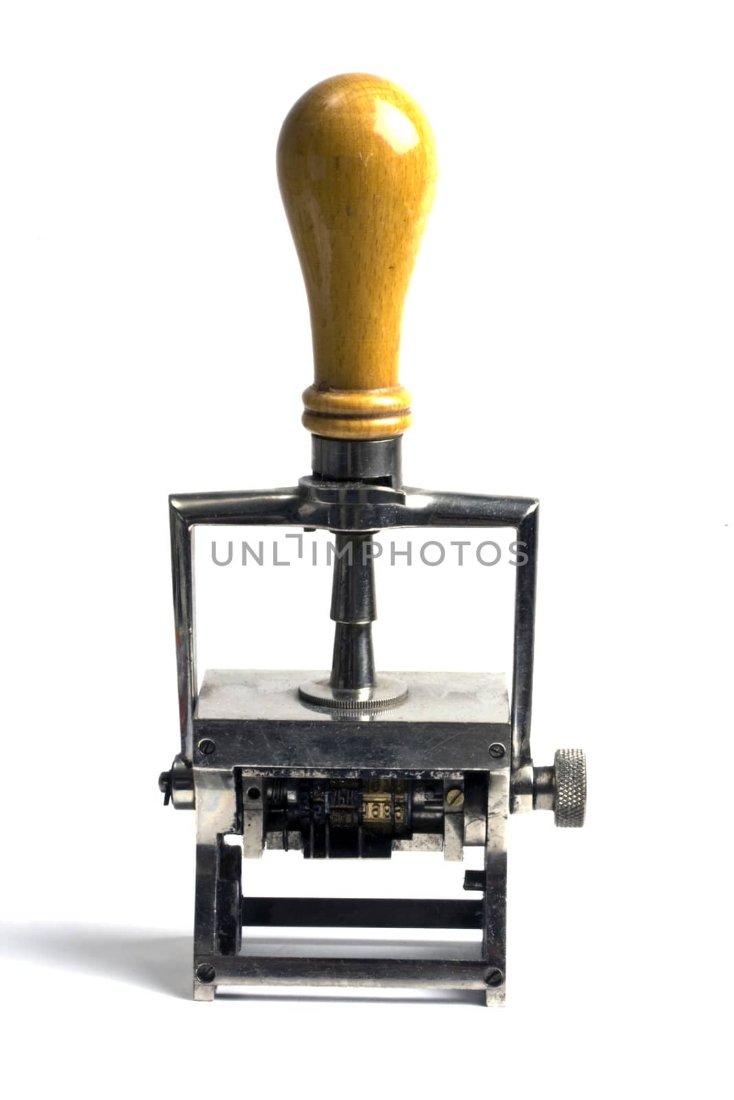 Old rubber stamp isolated on white background