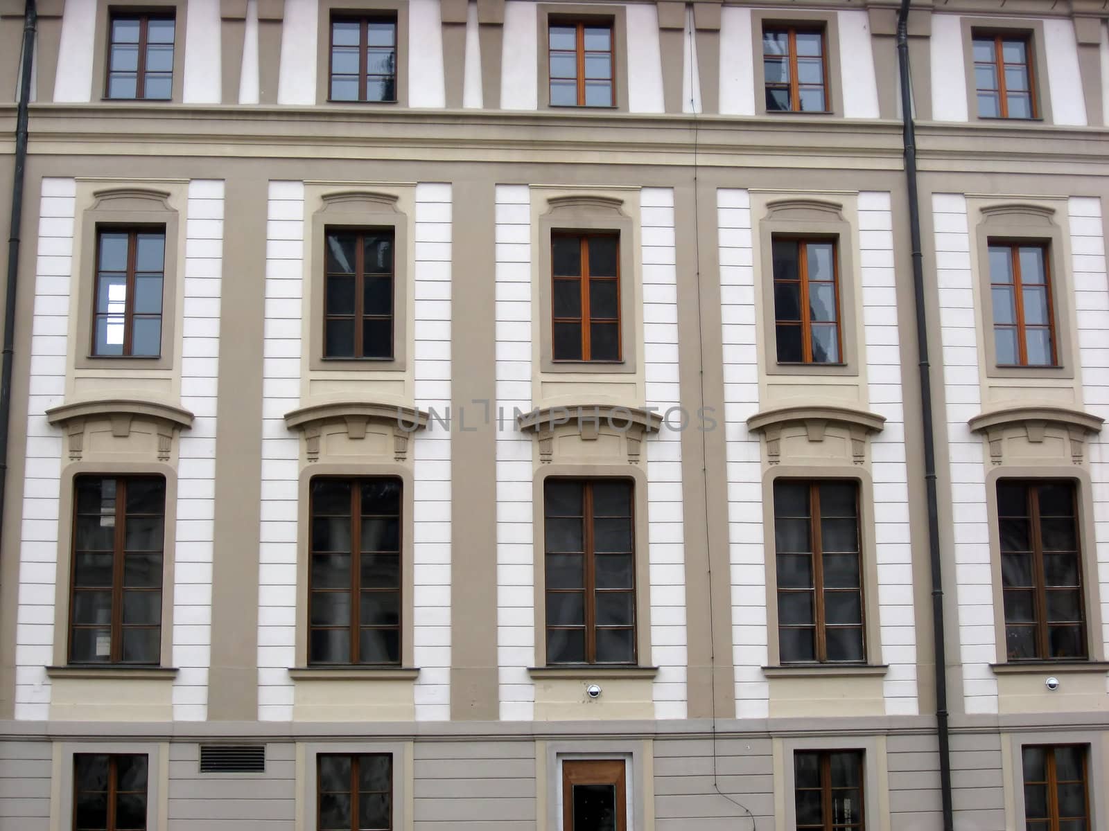 Windows of an old building in Prague