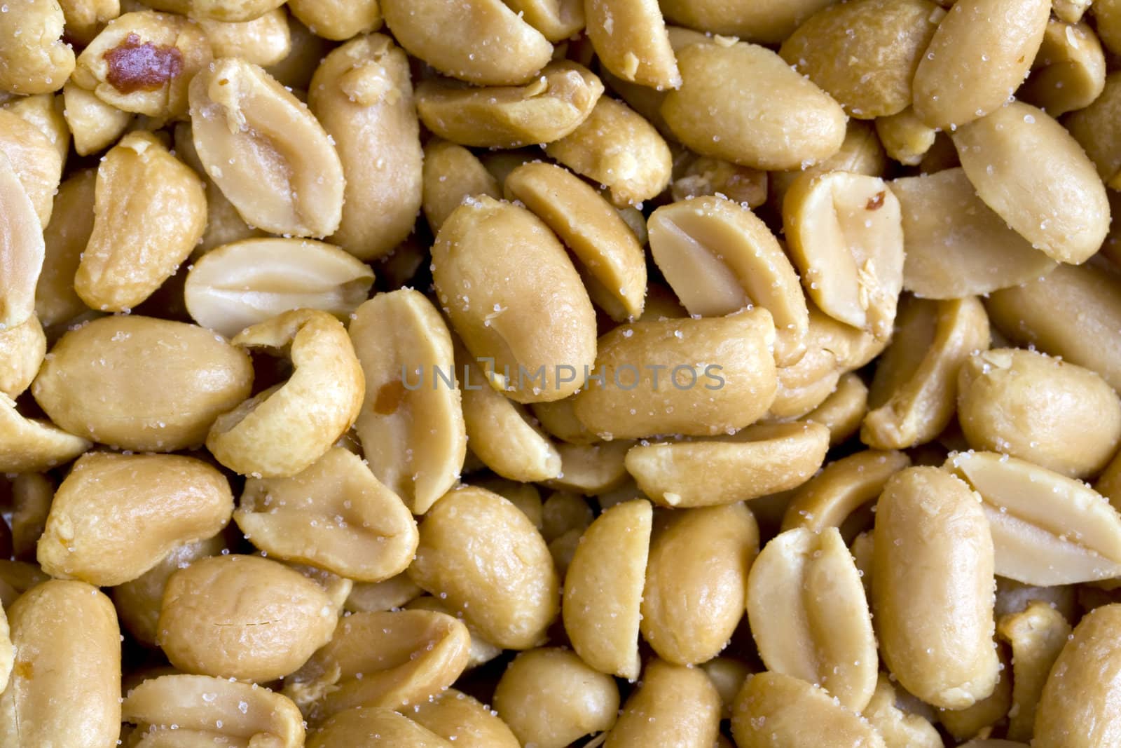Texture of Salted peanuts background 
