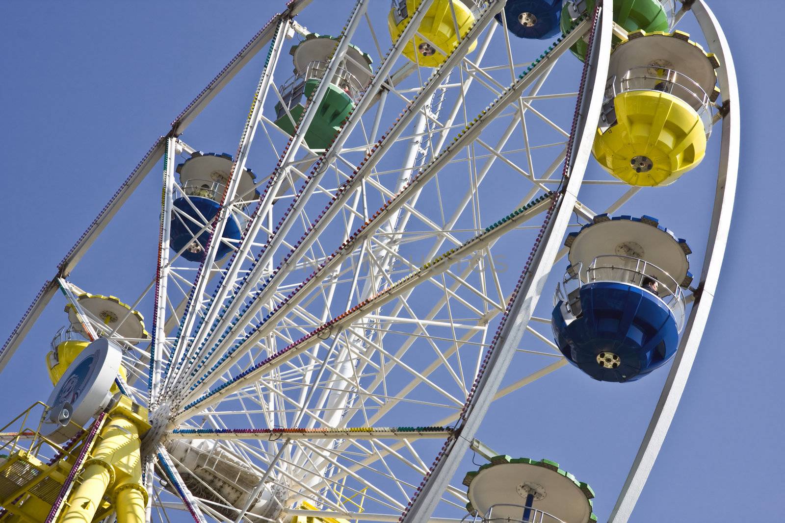 Colorful Ferris wheel in blue sky,Taibei, Taiwan
