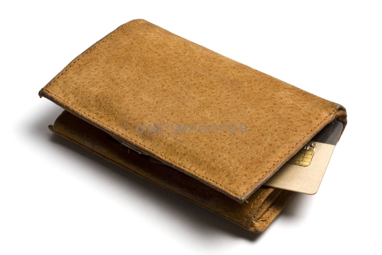 Yellow leather wallet by ibphoto