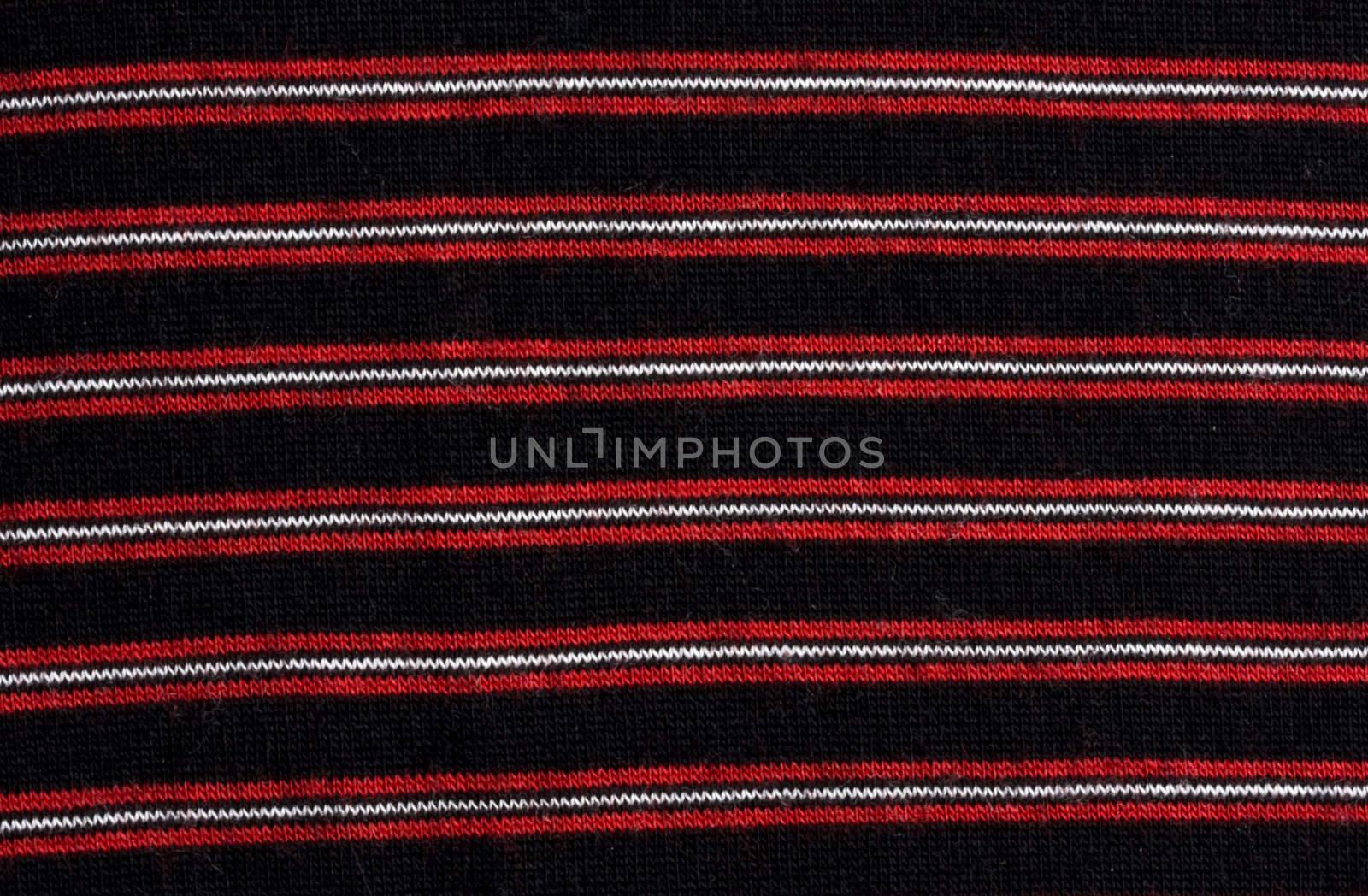 Horizontal strips pattern fabric background ,Red and black.