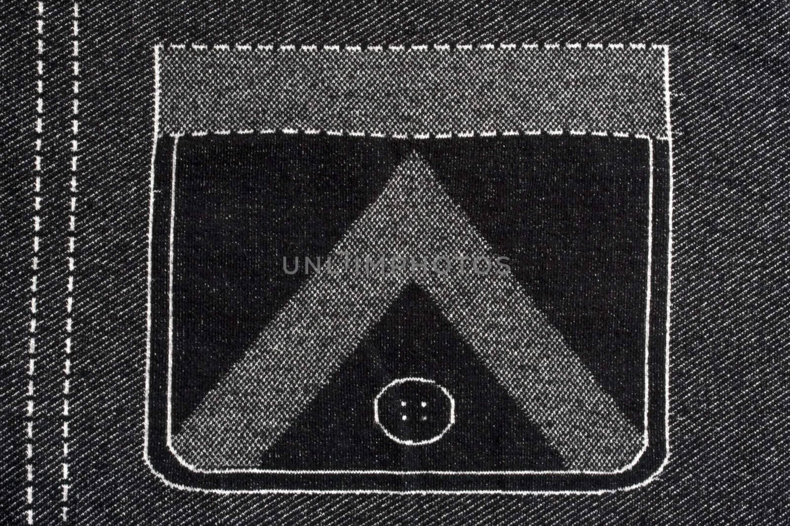 Denim fabric with pocket pattern background
