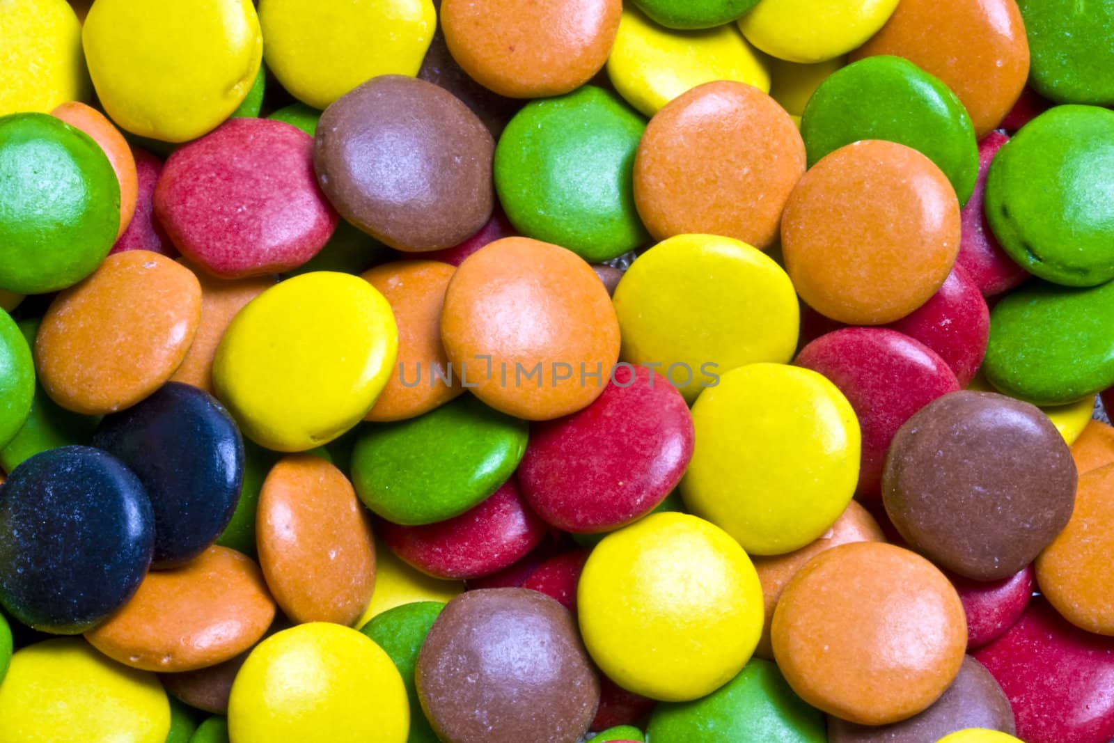 Closeup multi colored Chocolates background