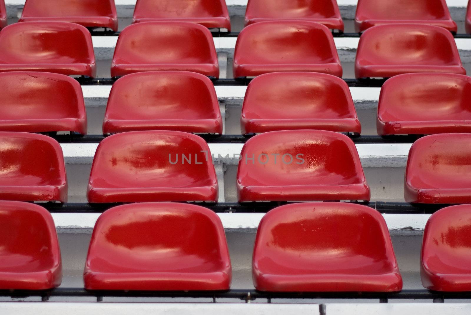 Red bleachers by pixbox77