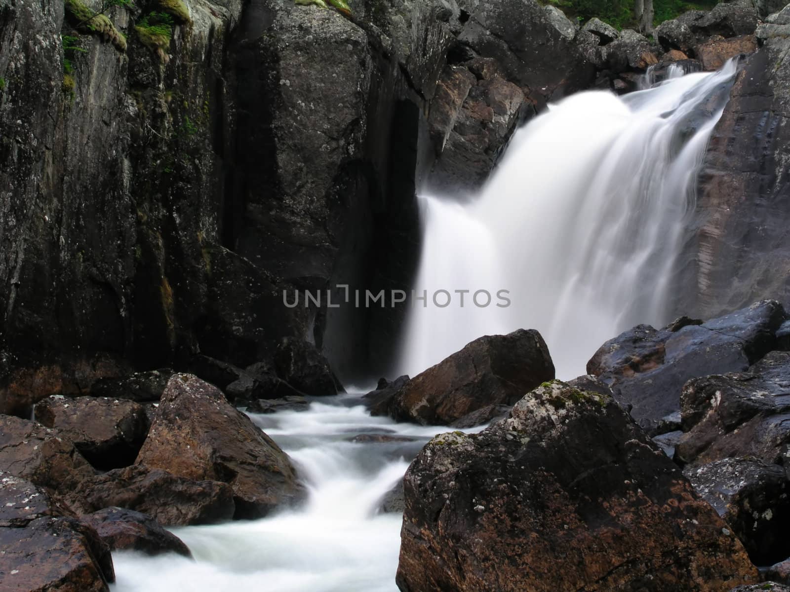 Beautiful waterfall in mountain      