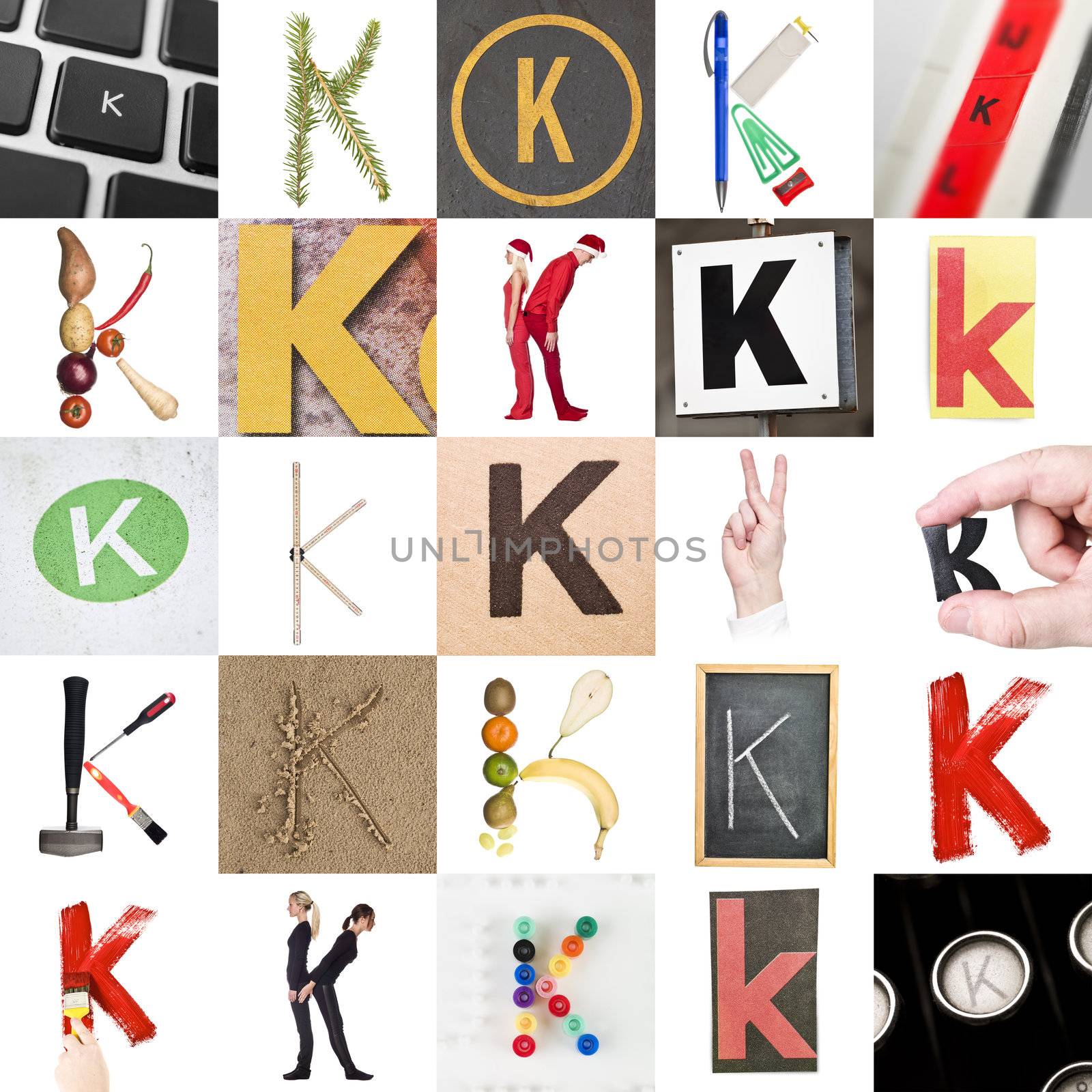 Collage of images with letter K