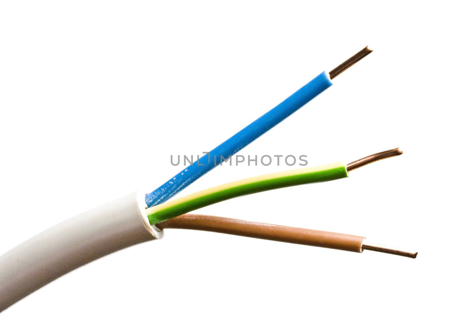 Close up of an colorful electrical wire