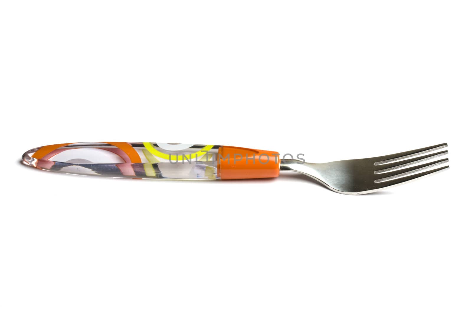 One fork isolated on white background