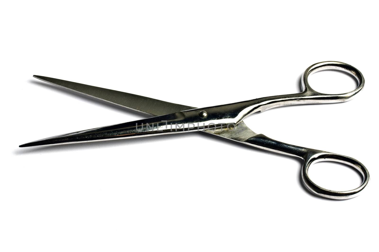 Stainless steel  scissors isolated on a white background
