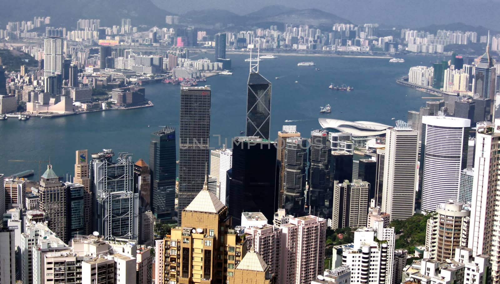 Hong Kong Cityscape of Victoria Harbor.View from the Peak 