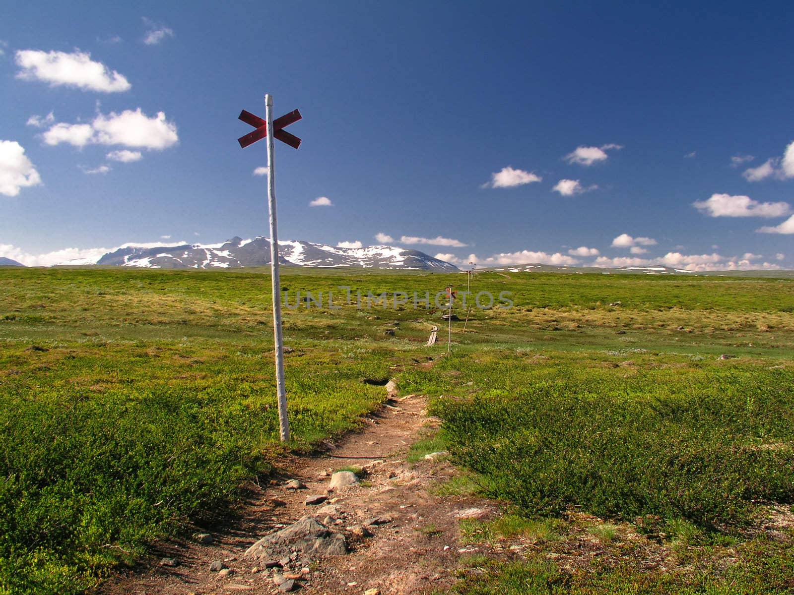 landscape of  mountain wilderness and blue sky