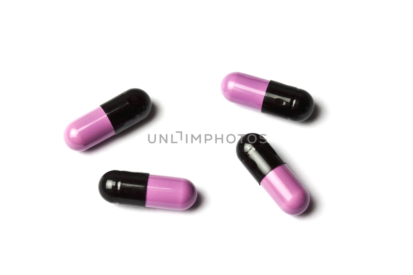 A few capsules isolated on white background 