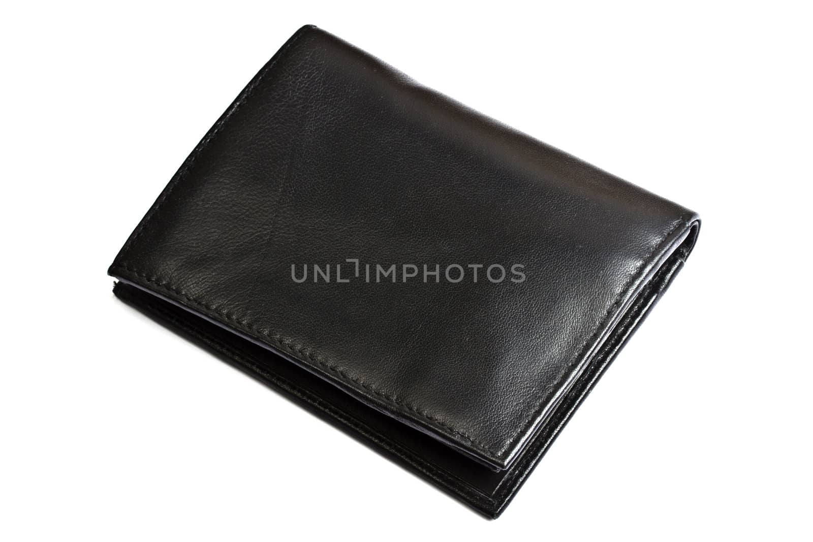 A Black wallet isolated on white background