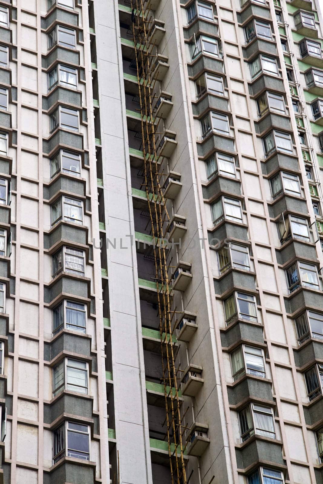 Tall building of apartments in Hong Kong 