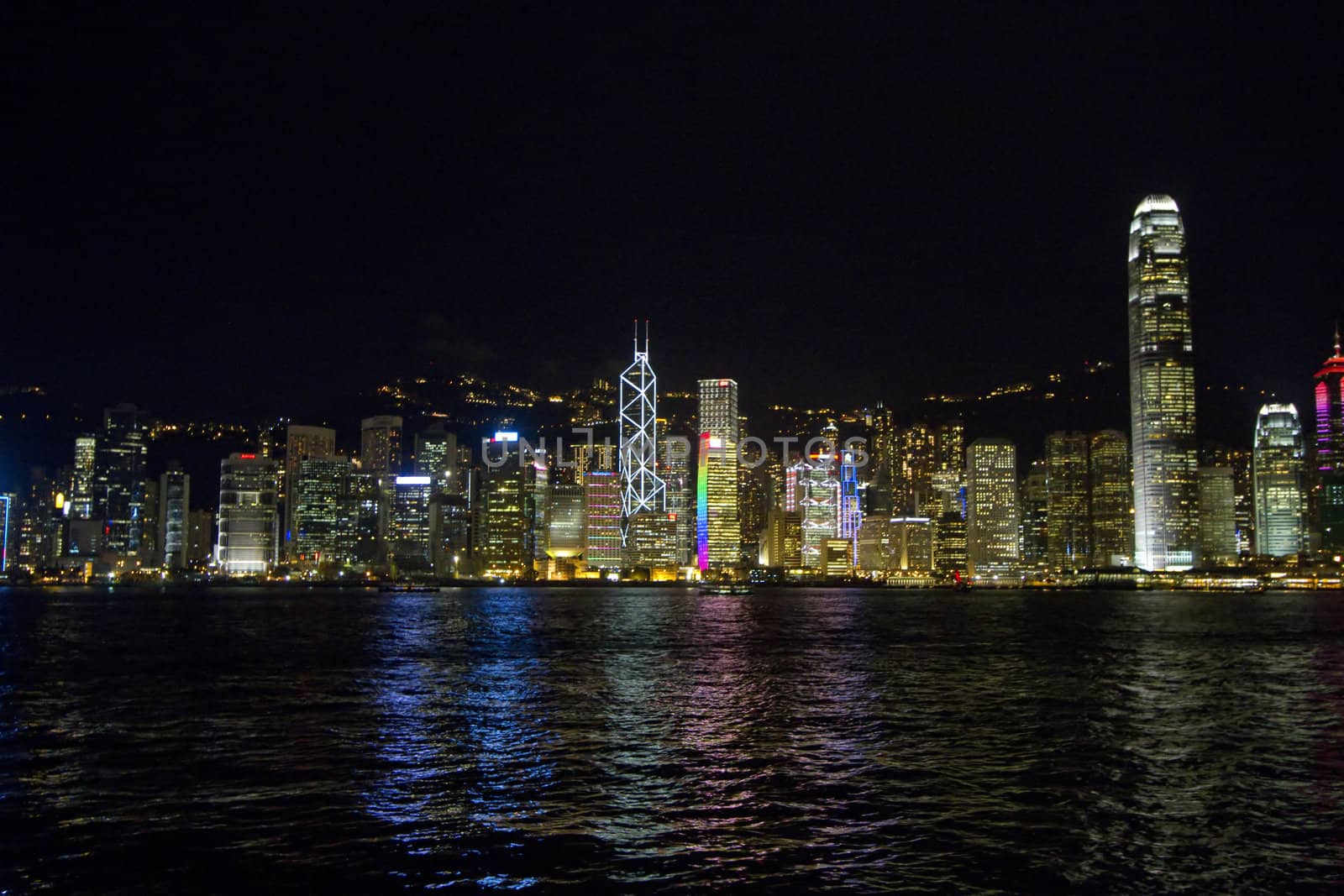 Beautiful night view of Hong Kong Victoria Harbour 