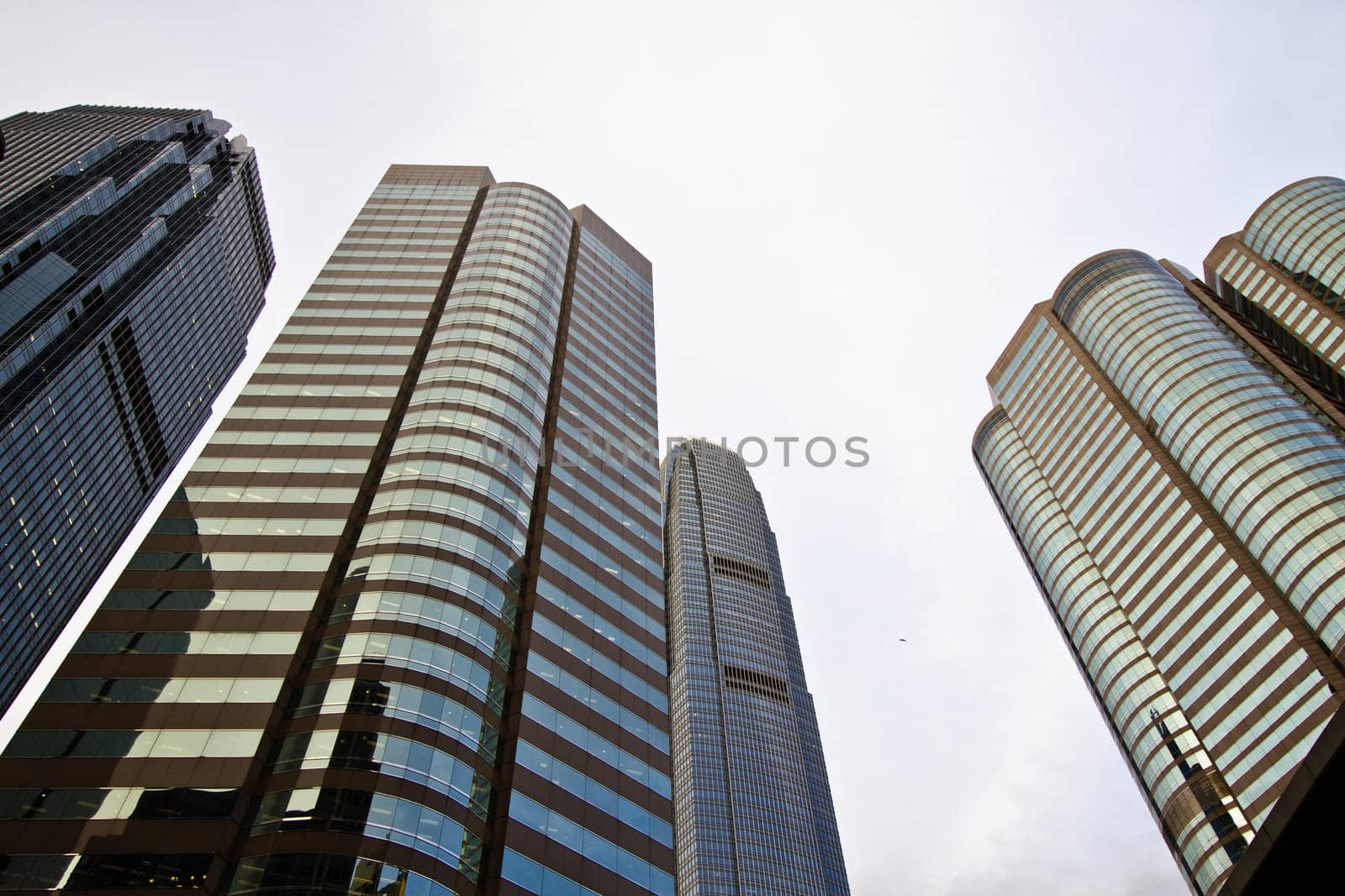 Modern skyscrapers of Hong Kong with clear sky