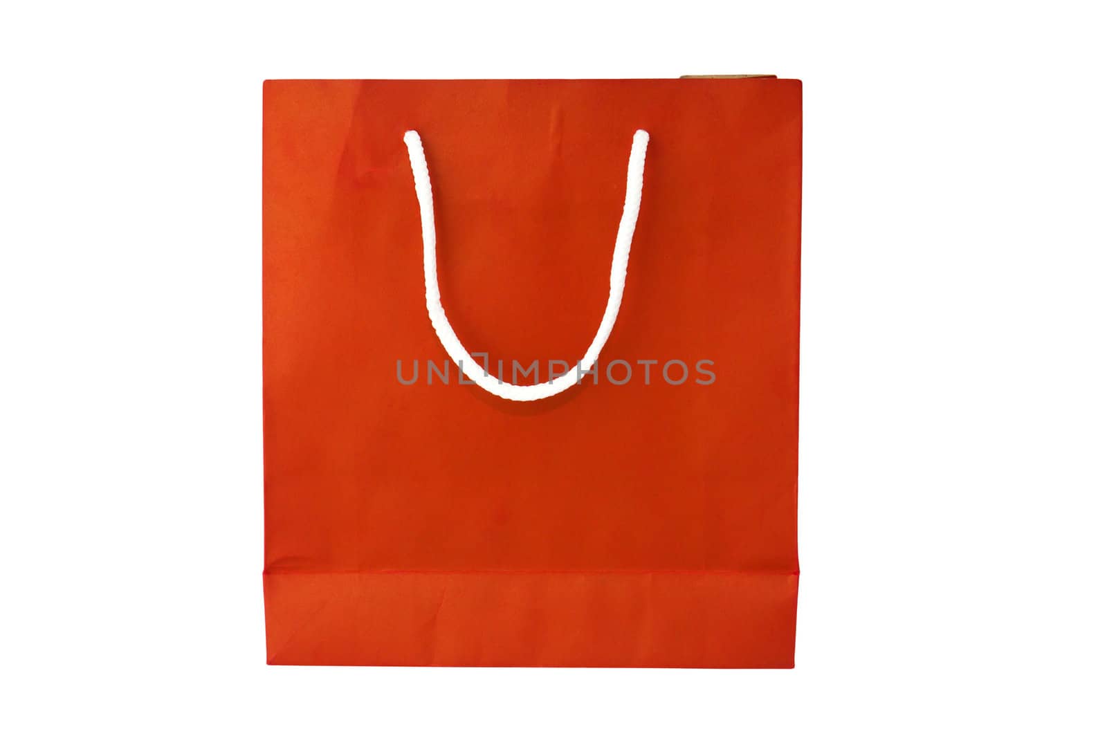 Front of orange Crumpled peper Bag form the market