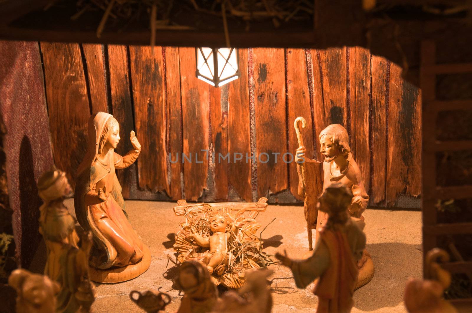 Christmas Nativity scene of the holy family