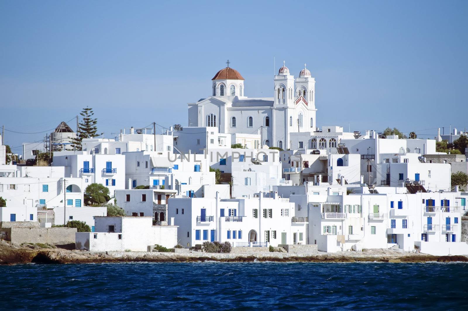 Island of Paros with the village of Naoussa