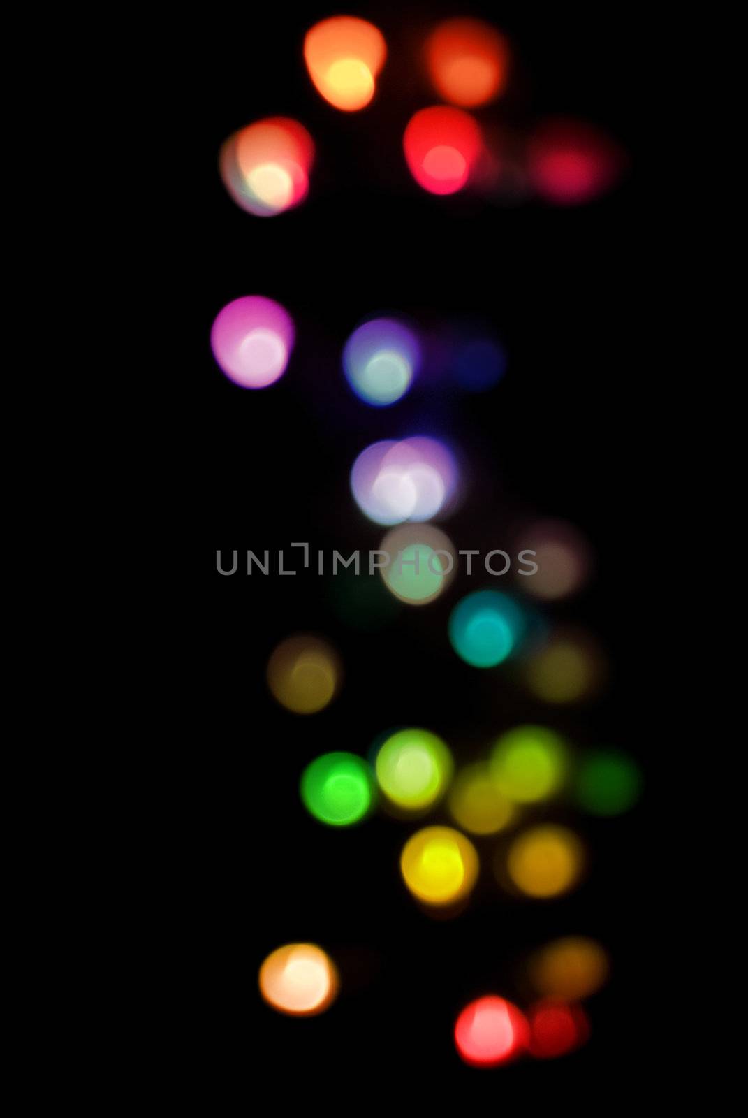 a festive background of colorful defuse lights