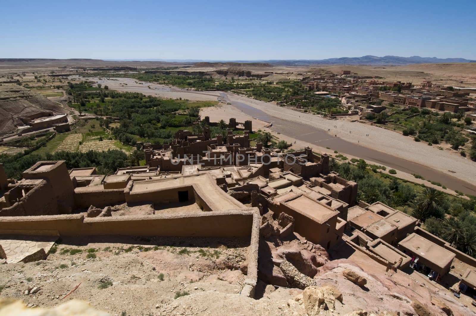 Kasbah A�t Benhaddou fortified city. Panoramic view from the top. A UNESCO World Heritage Site. Best of Morocco.