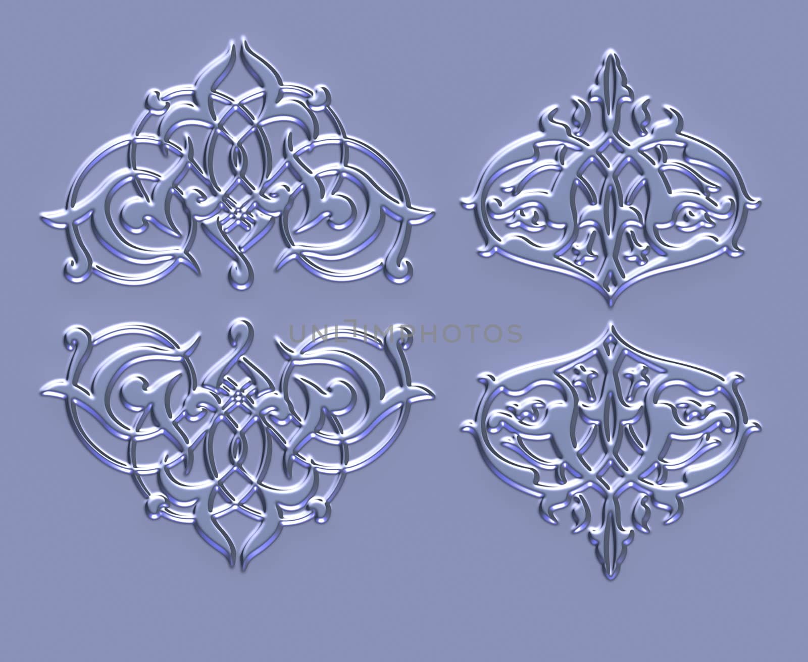 ornament sets 3d embossed pattern