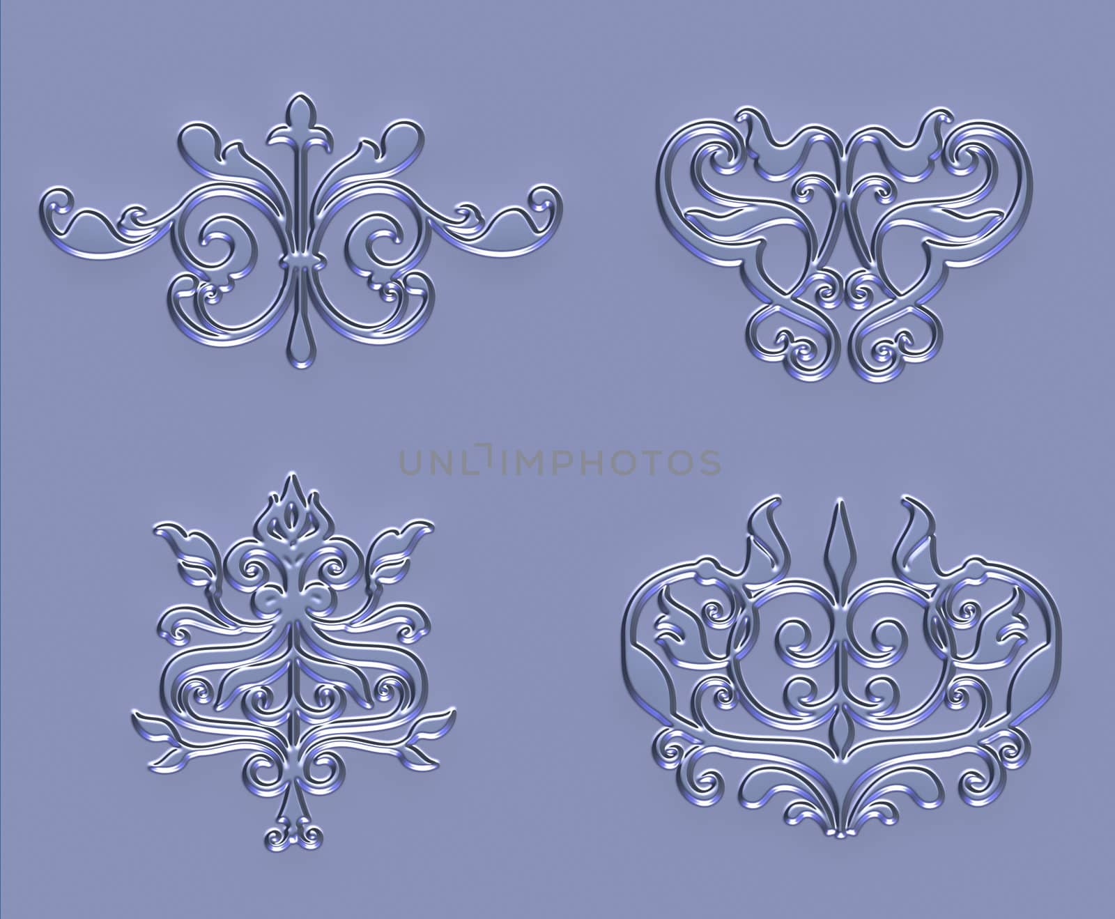 ornament sets 3d embossed pattern