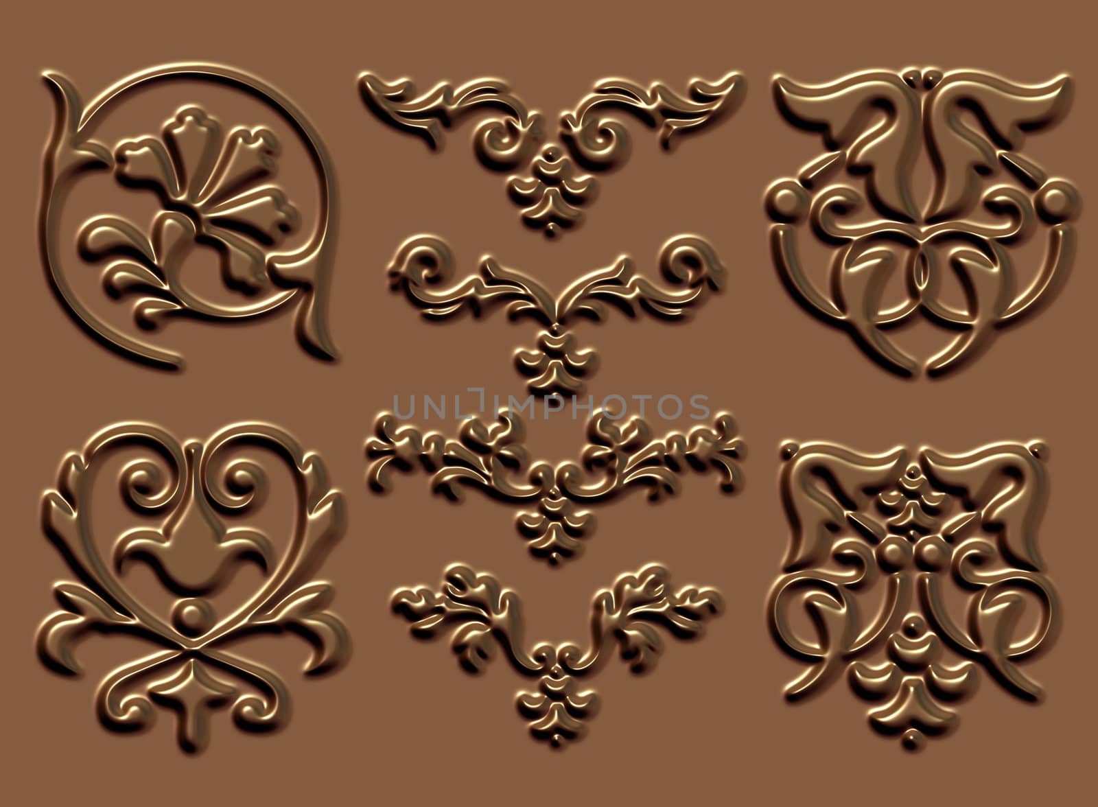 ornament sets 3d embossed pattern