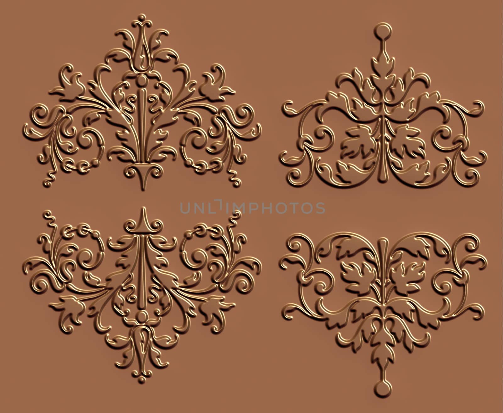 ornament sets 3d embossed pattern