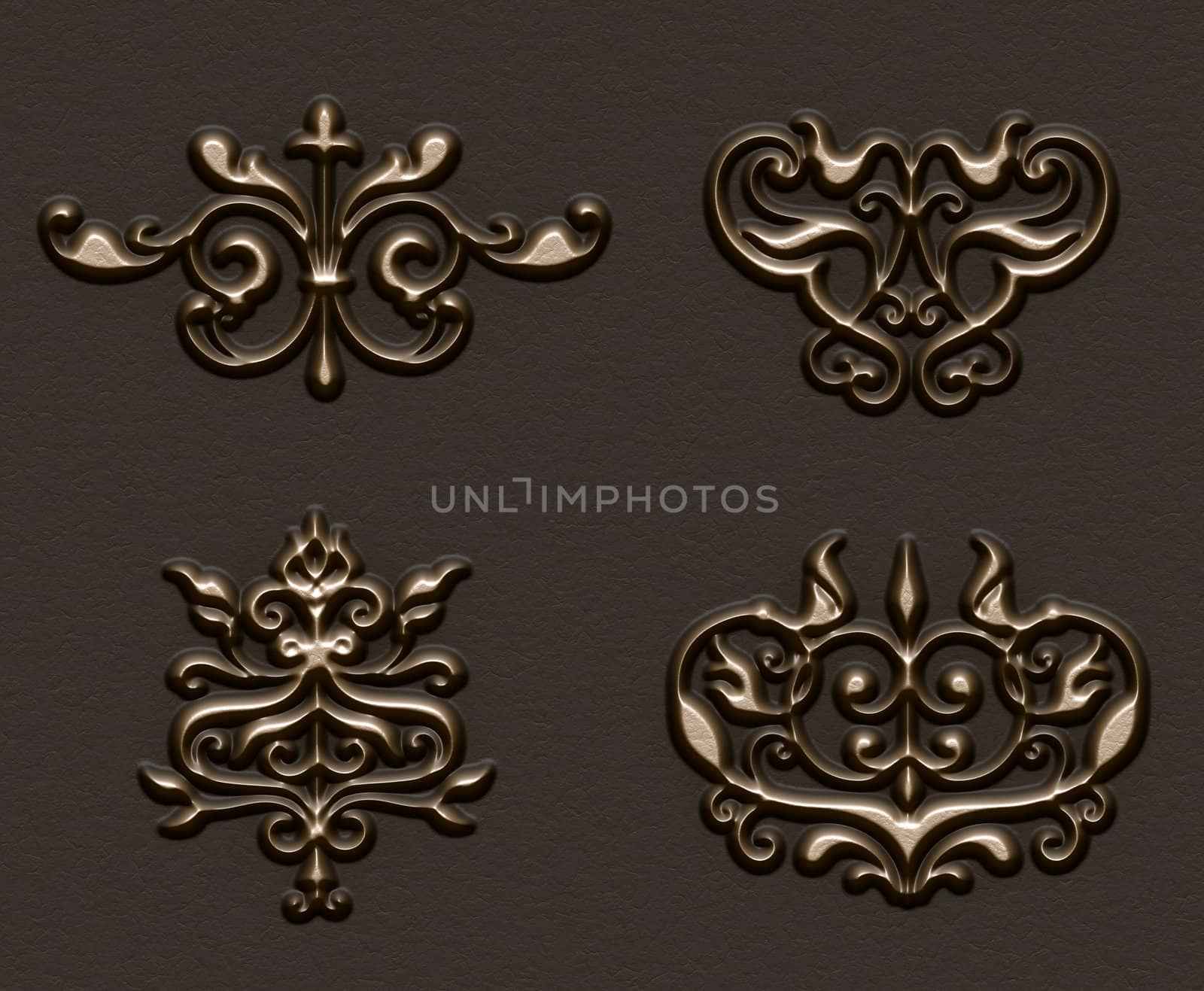 ornament sets 3d embossed pattern