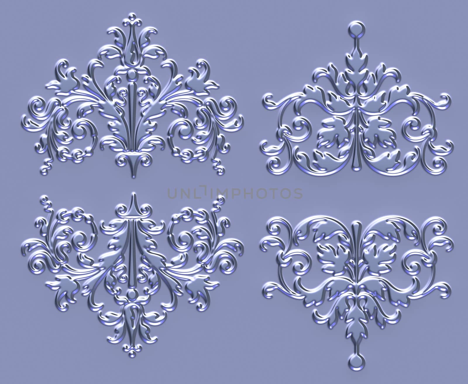 ornament sets 3d embossed pattern