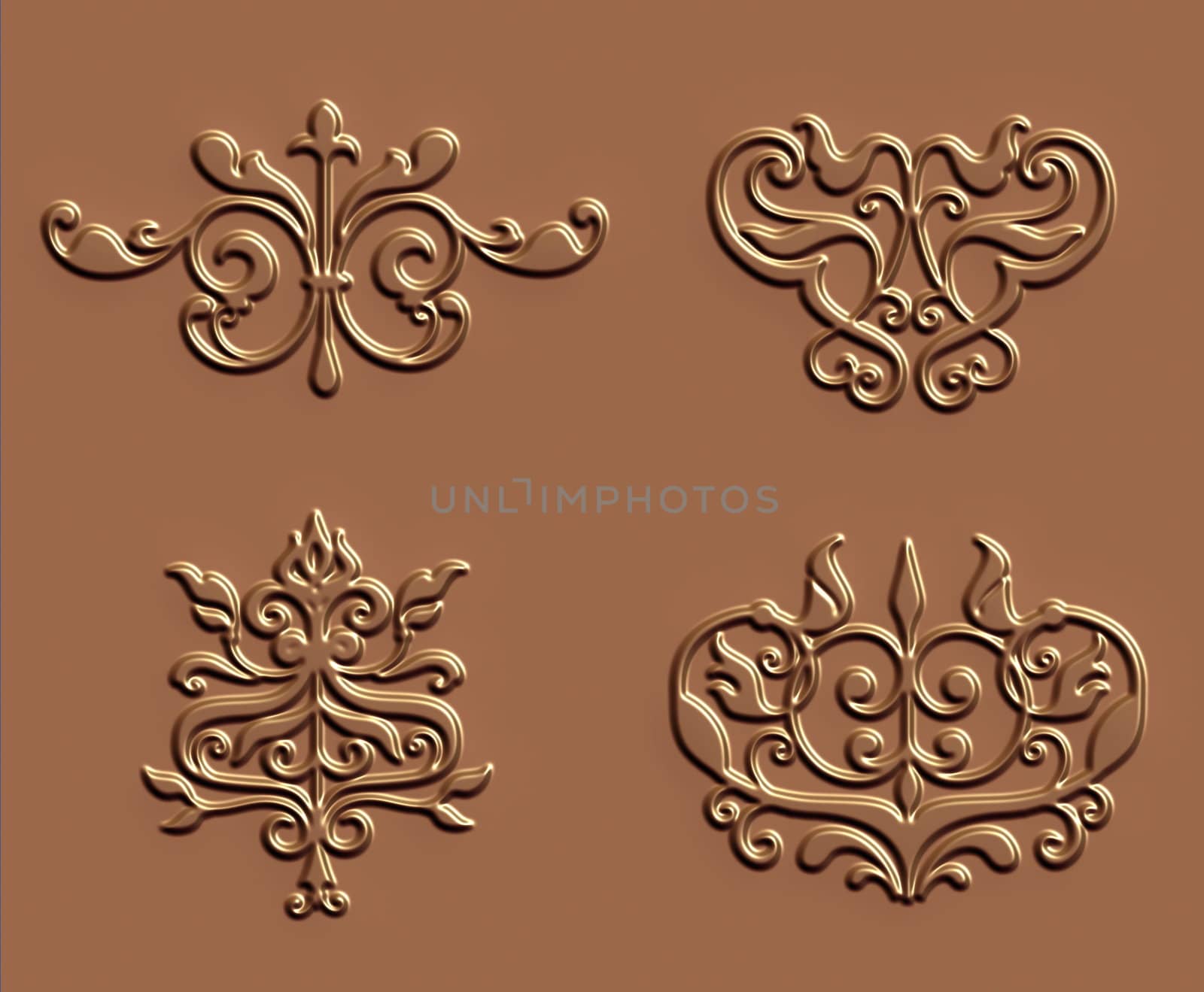 ornament sets 3d embossed pattern