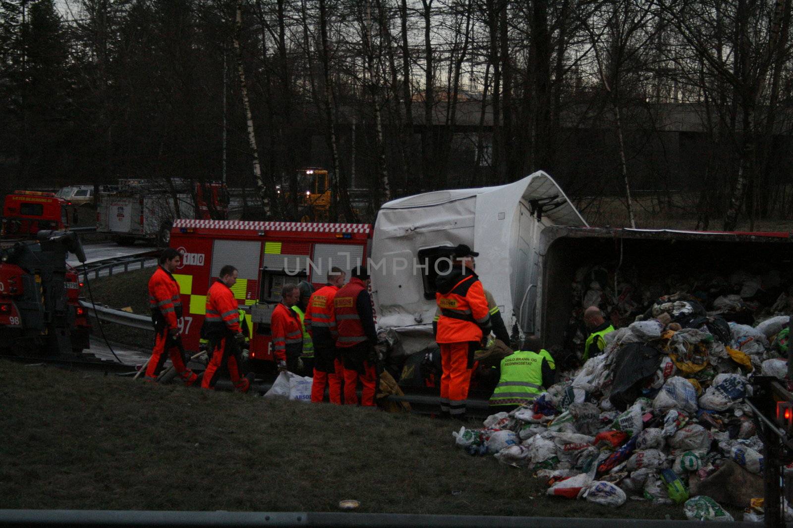 Søppelbil som veltet på Ulven i Oslo