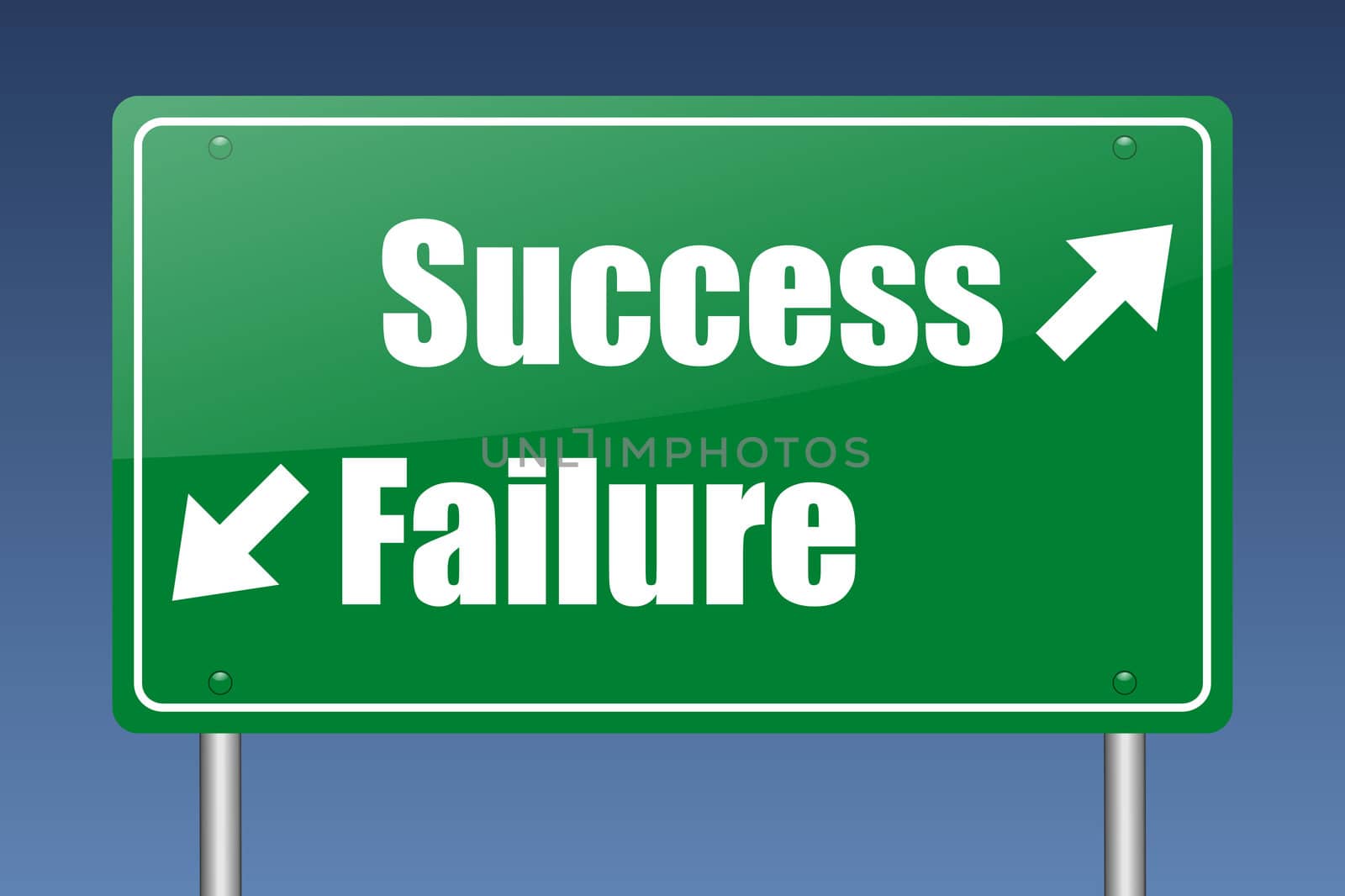 success - failure green road sign by alexwhite