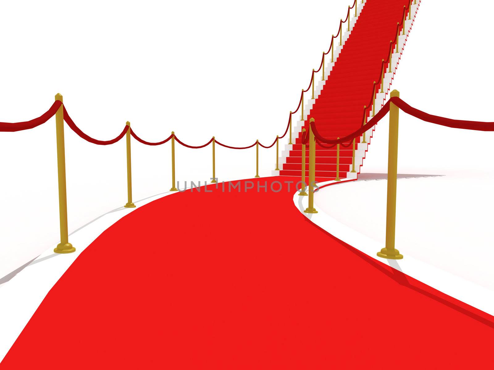 image on the staircase with red carpet, illuminated by dacasdo