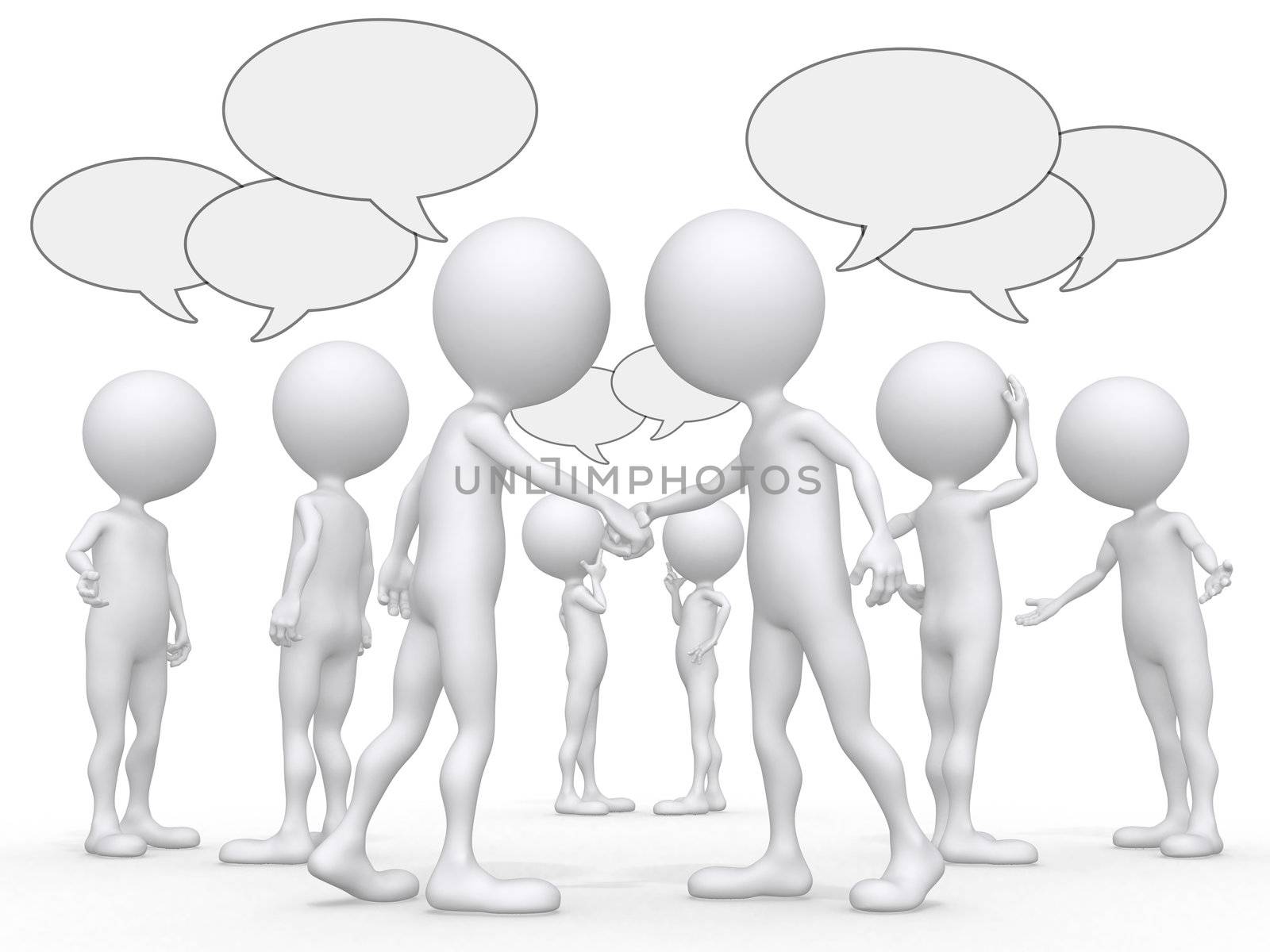 abstract business people figures with speech bubbles by dacasdo