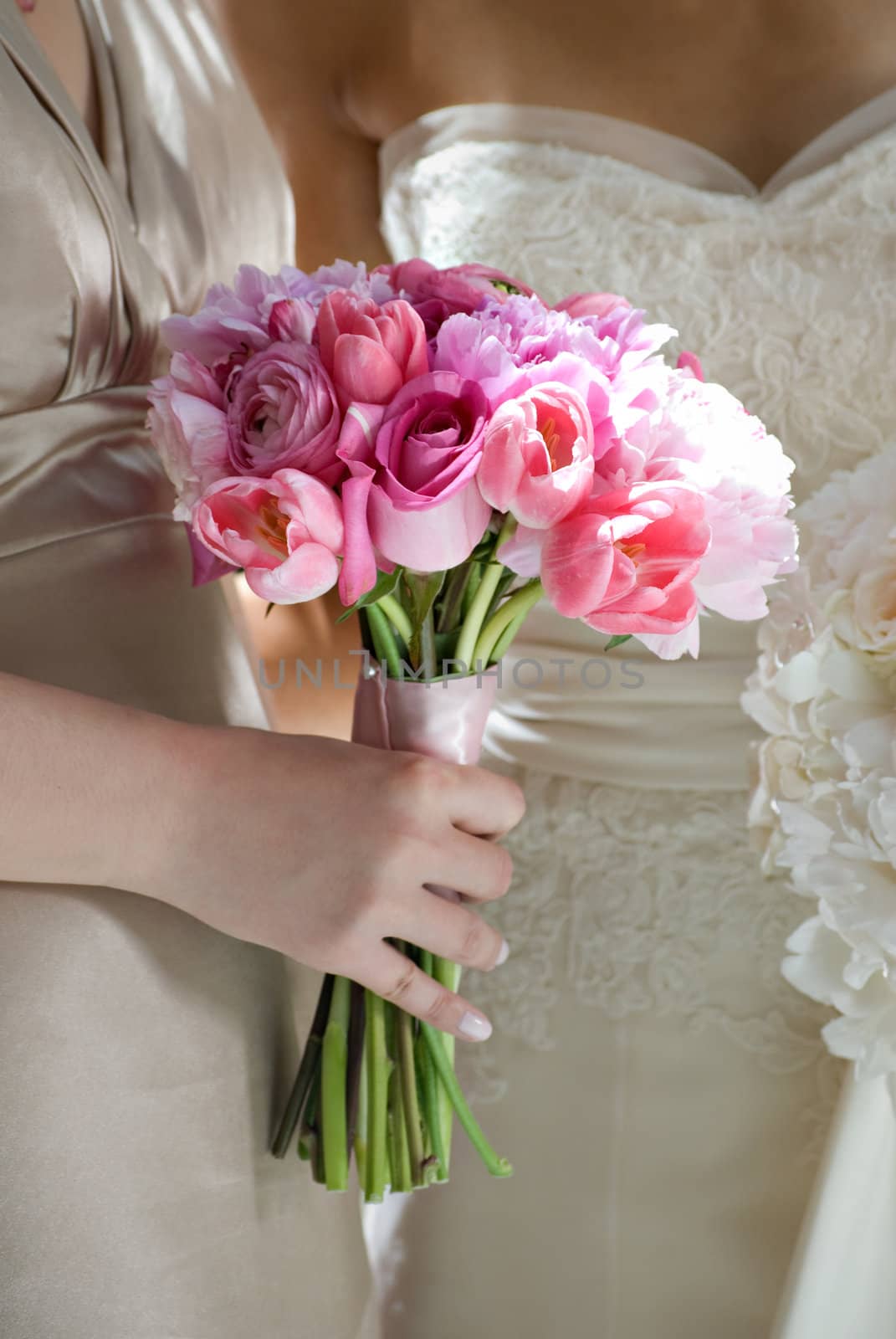 Bridesmaid with her Flower Bouquet