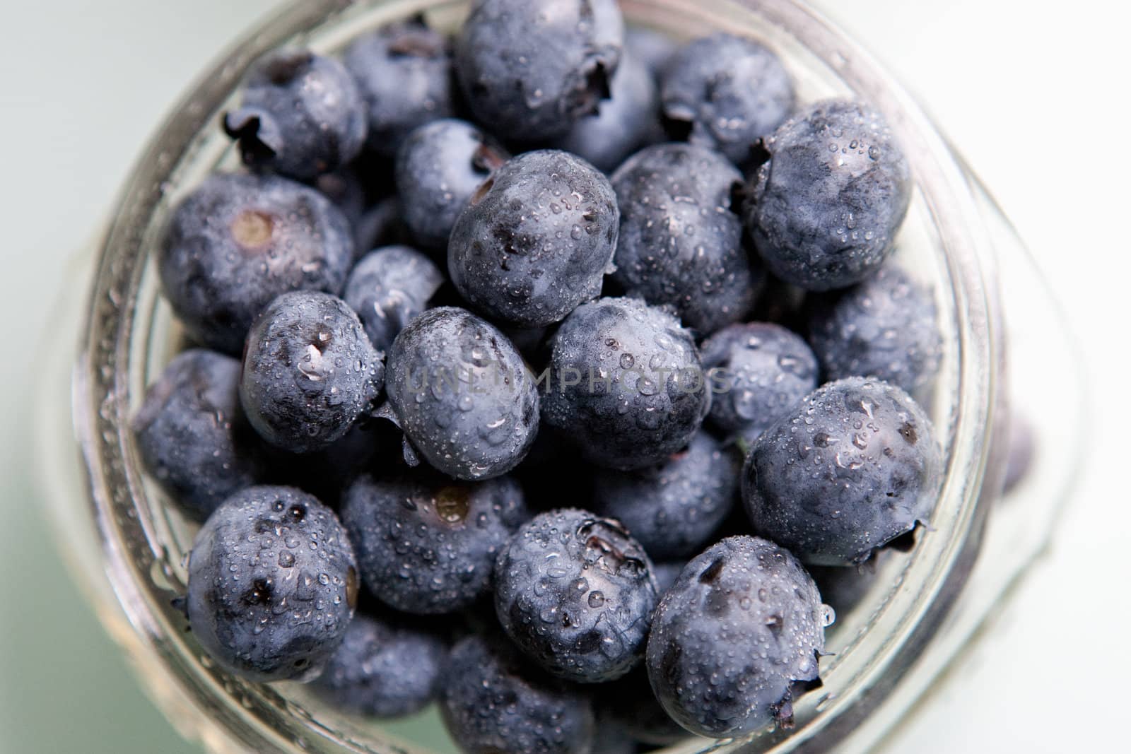 Bunch of fresh, misty blueberries