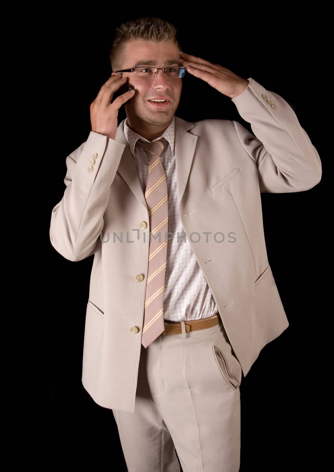 Businessman talking on mobile phone