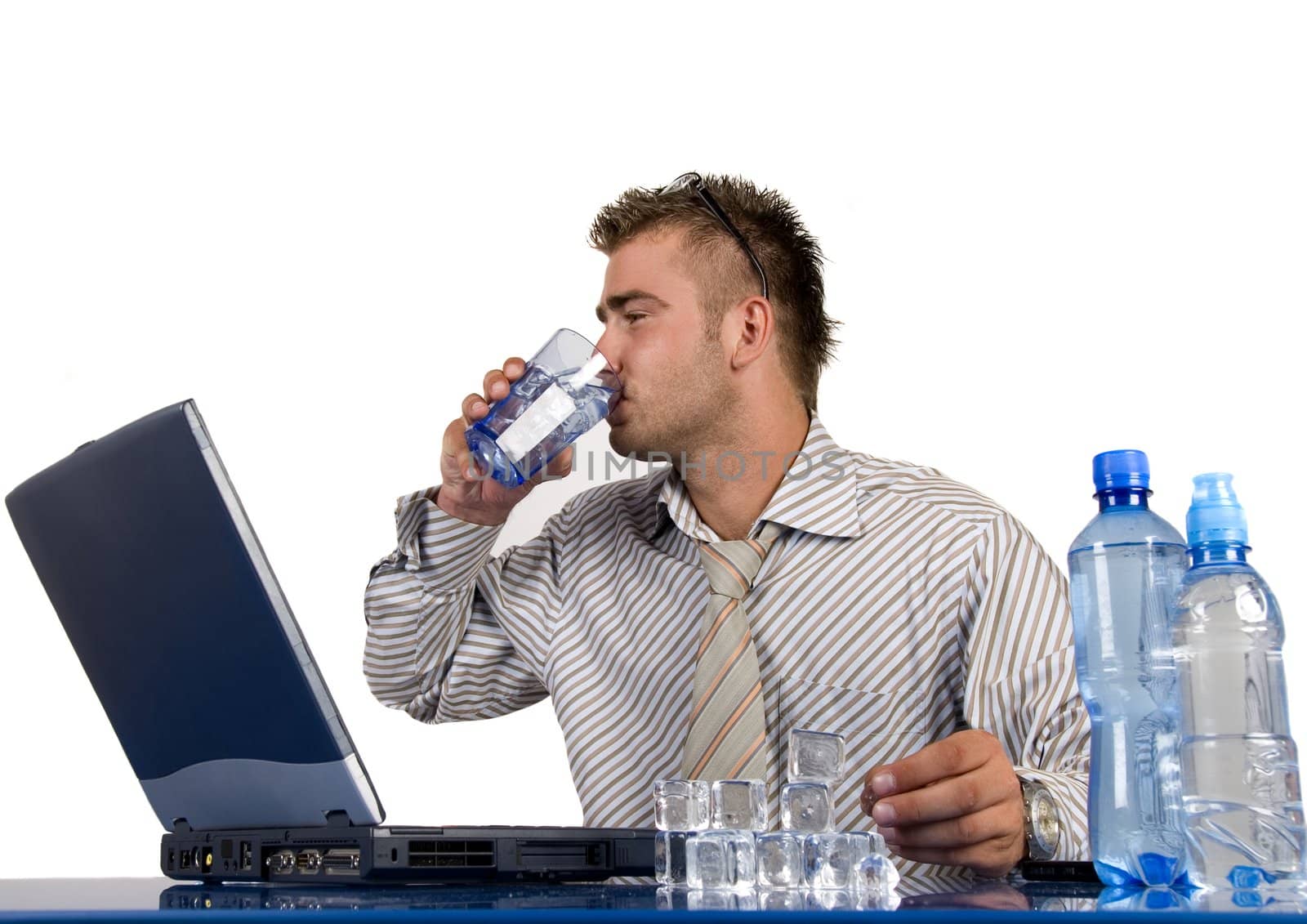 An elegant man in his daily work in the office