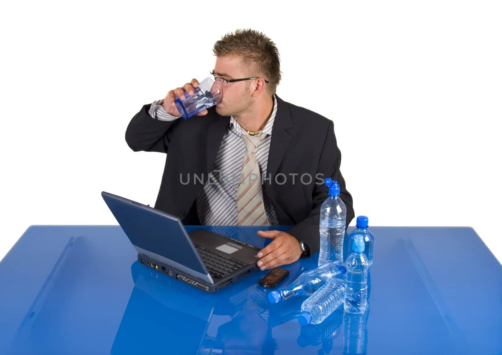 An elegant man in his daily work in the office