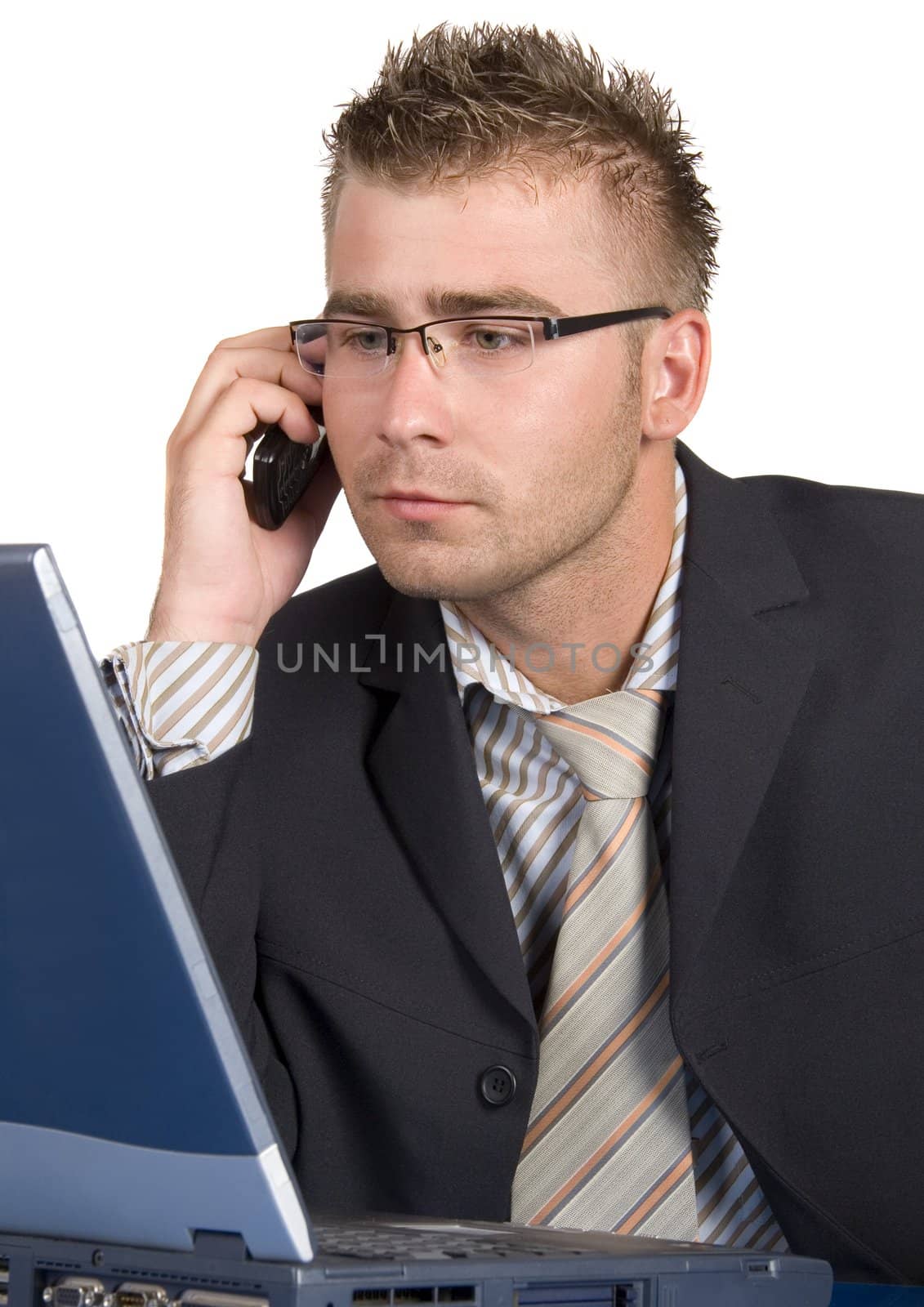 Businessman working at his desk