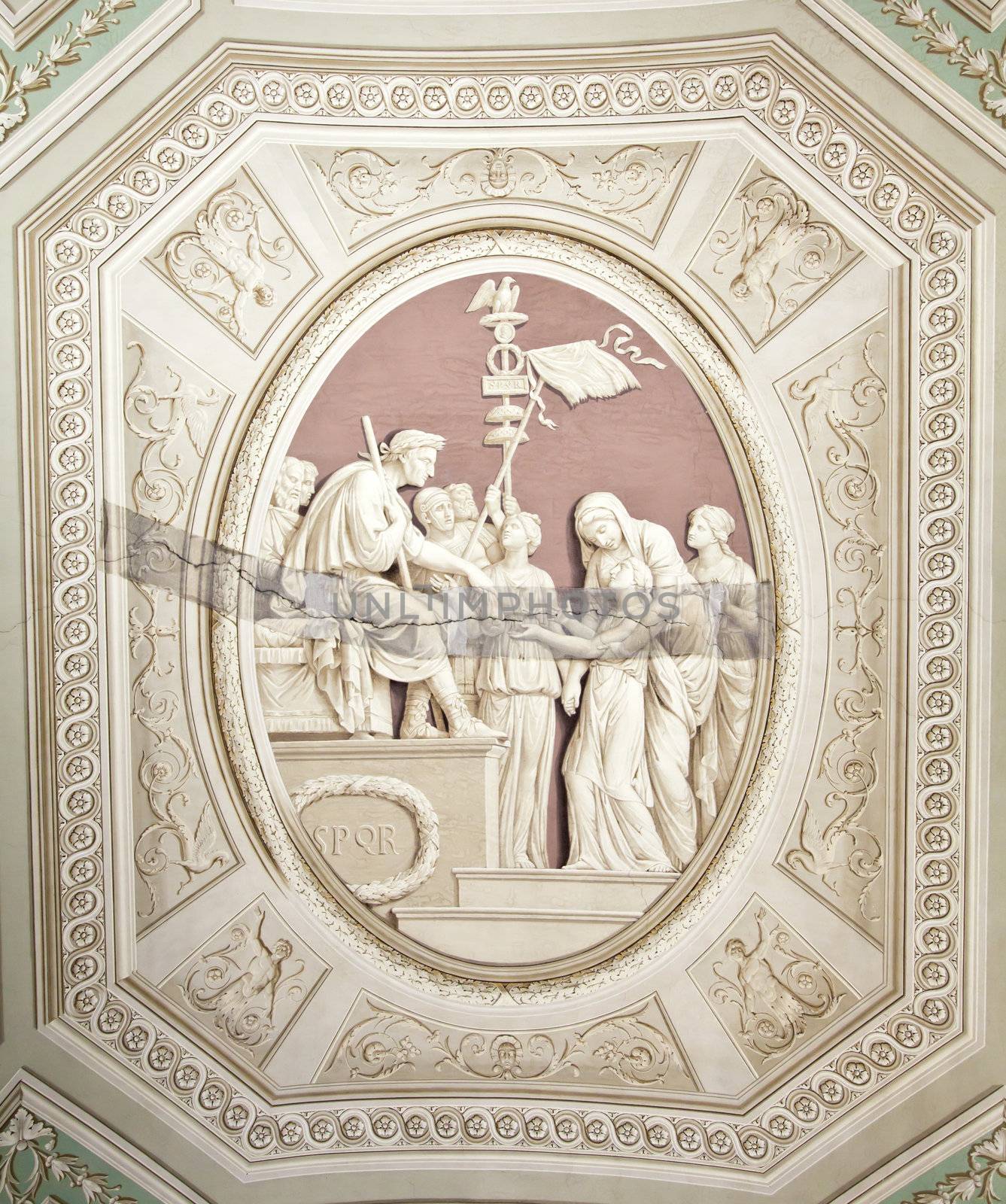 Vatican Museums, Rome, Italy: example of painting restoration technique