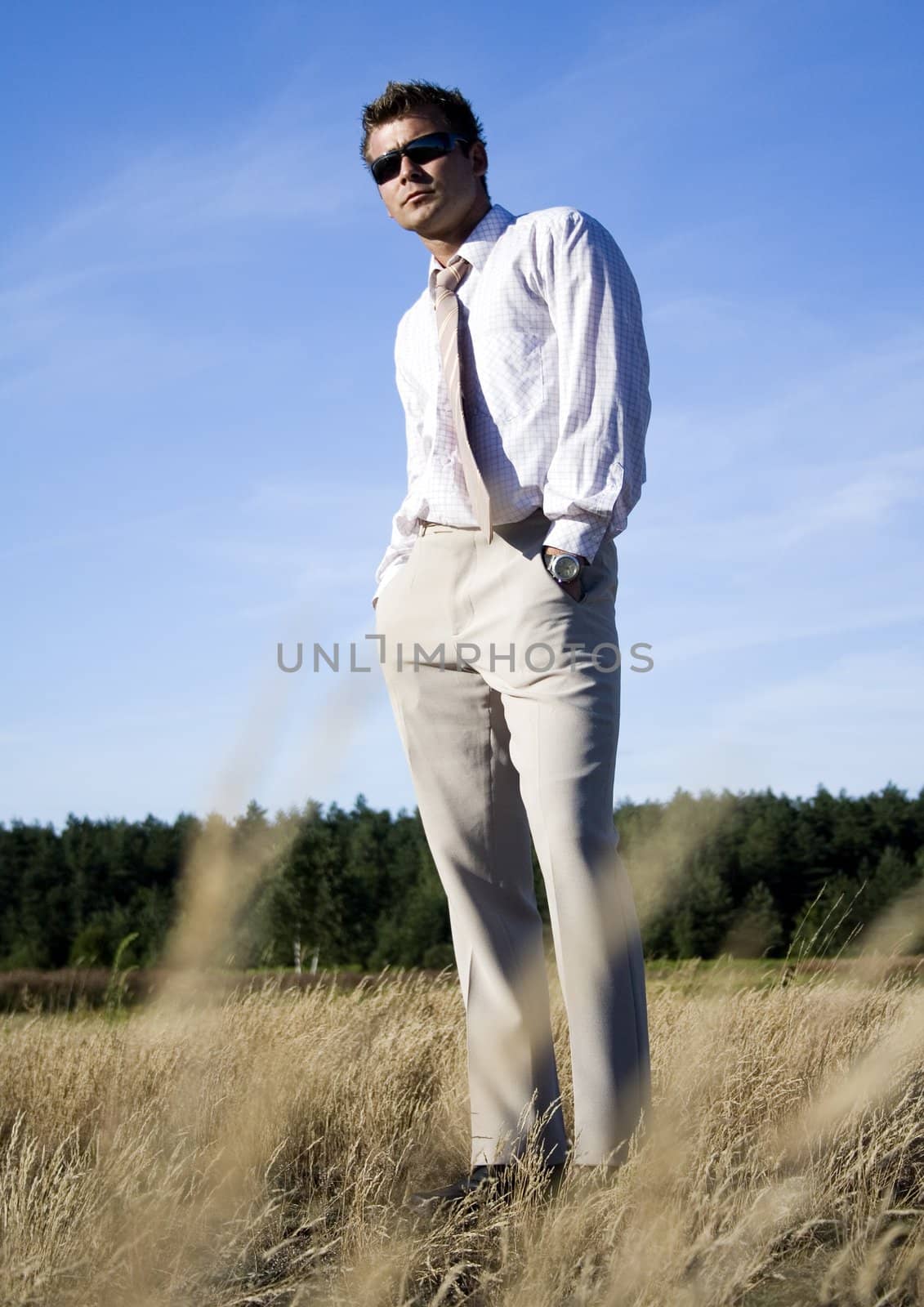 An elegant man in his daily work